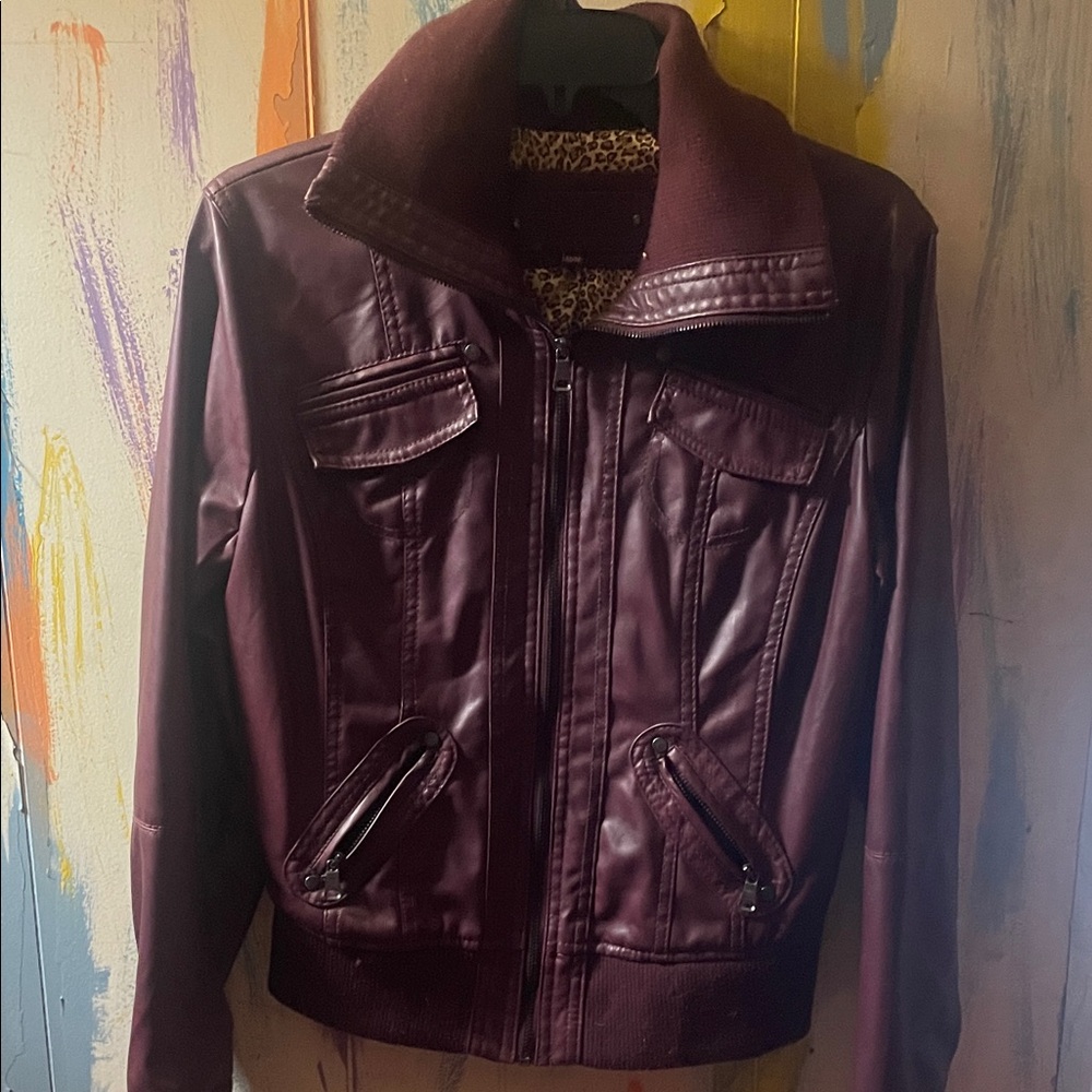 CI Sino Stylish Burgundy Faux  Jacket